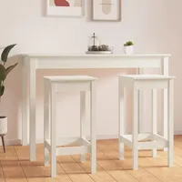 VidaXL Barstühle 2 Stk. Weiß 40x40x78 cm Massivholz Kiefer