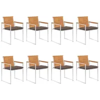 VidaXL Gartenstuhl 8 St. mit Kissen 8 x 8