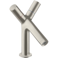 Hansgrohe Axor Starck 2-Griff Waschtischarmatur 80 mit Zugstangen-Ablaufgarnitur -