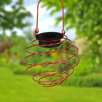 Buri LED Solar-Spirallaterne 12cm Lampion Spirale Solarlampe Hängelaterne Gartendeko