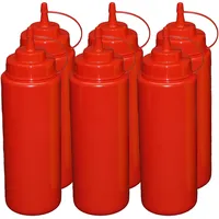 GVK ECO 6 Stück rote Quetschflaschen 1 Liter Dosierflasche