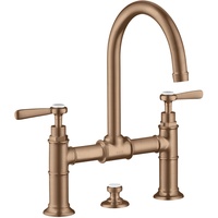 Hansgrohe Axor Montreux 2-Griff Waschtischarmatur 220 Zugstangen-Ablaufgarnitur, Hebelgriffe, Ausladung