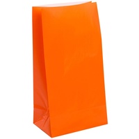 Unique Partytaschen aus Papier - Orange - 12er-Pack