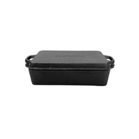 All'Grill All'Grill, Grillgeschirr, Kombi 2in1 Casserole aus Gusseisen 22x13x5