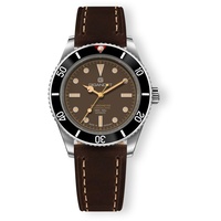 Gigandet Automatikuhr Edelstahl Kalbsleder Saphirglas Silber Braun Sea Ground