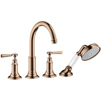 Hansgrohe Axor Montreux 4-Loch Wannenrandarmatur, Hebelgriffe, - Polished Red