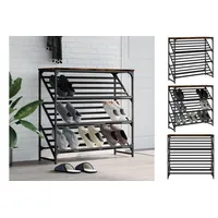 VidaXL Schuhregal Räuchereiche 90x30x85 cm Holzwerkstoff