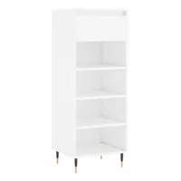 VidaXL Schuhregal Schuhschrank Hochglanz-Weiß 40x36x105 cm Holzwerkstoff, 1-tlg.
