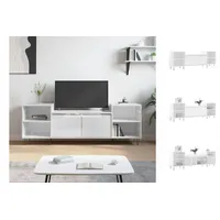VidaXL TV-Schrank Hochglanz-Weiß 160x35x55 cm Holzwerkstoff