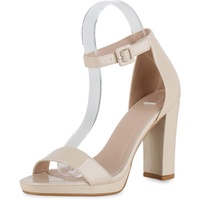 VAN HILL Damen Klassische Sandaletten in Creme Lack