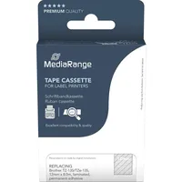 MediaRange Schriftbandkassette weiß auf transparent 8m x 12mm