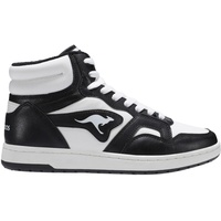 KangaROOS Unisex K-Slam Point Mid Sneaker, Jet Black/White, 44