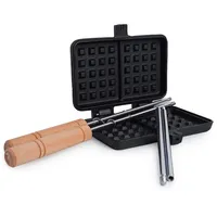 Chefgastro Grillpfanne Waffeleisen Gusseisen schwarz