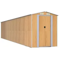 VidaXL Geräteschuppen Hellbraun 192x938x223 cm Verzinkter Stahl