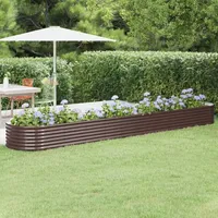 VidaXL Hochbeet Pulverbeschichteter Stahl 440x80x36 cm Braun