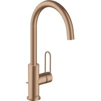 Hansgrohe Axor Uno Einhebel-Waschtischmischer 240 mit Bügelgriff, Zugstangen-Ablaufgarnitur, brushed