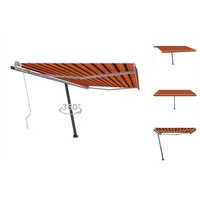 VidaXL Standmarkise Einziehbar 450x350 cm Orange/Braun