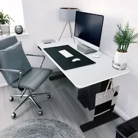 Home Deluxe - Höhenverstellbarer Schreibtisch LUMINA - Gestell: Schwarz,