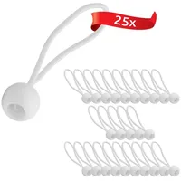 ECENCE Spanngummis mit Kugel Weiss Planenspanner Zeltgummis Expanderschlingen