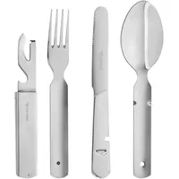 Gräwe Campingbesteck 4-teilig, Bundeswehrbesteck, Besteckset aus Edelstahl, Outdoor Besteck