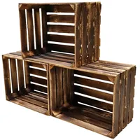 Teramico Obstkisten Geflammt Dunkel 50 x 40 x 30cm