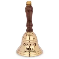 Nklaus 13cm Tischglocke Messing Gold graviert Captain's Bell Handglocke