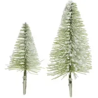 Kaemingk Bürsten Minibaum am Klipp 27 cm Grün