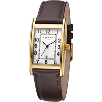 REGENT Herren Armbanduhr Analog Lederarmband dunkelbraun URF1519