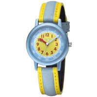 REGENT Kinderuhr Armbanduhr Analog gelb hellblau URF1473