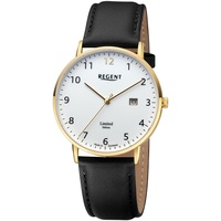 REGENT Herren Uhr Lederarmband URGM2303 - Schwarz