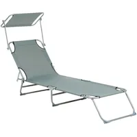 Beliani Gartenliege Grau Silber 205x58x24