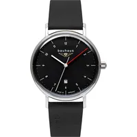 Bauhaus Herrenuhr Quarz mit Datum mit Lederarmband 2140