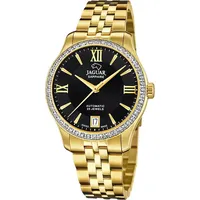 Jaguar Automatikuhr, Armbanduhr, Damenuhr, Swiss Made, Edelstahlarmband, Saphirglas, goldfarben