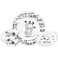 UNITED LABELS Snoopy Frühstücksset Kinder, Snoopy yumm, Geschirr Set