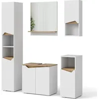 Vicco Badmöbel-Set Marelle Weiß/Artisan-Eiche 5 Teile