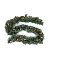 Buri Christbaumschmuck LED Tannengirlande 1,8m Weihnachtsdeko Weihnachtsgirlande Tannenzapfen, Kienapfel