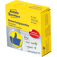 Avery Zweckform Bewertungspunkte 19mm Daumen blau/gelb (3861)
