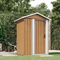 VidaXL Geräteschuppen Braun 126x97,5x177 cm Verzinkter Stahl