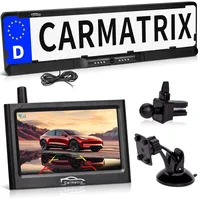CARMATRIX Funk Rückfahrkamera Digital im Nummernschildhalter mit 4,3" Monitor