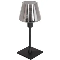 Steinhauer Tischleuchte Tischlampe Schlafzimmerleuchte 1 flammig Glas schwarz E14
