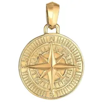 KUZZOI Kompass Cool Massiv 925 Silber goldfarben Herren