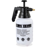 Relaxdays Pumpsprühflasche, einstellbare Messingdüse, Pflanzen Bewässerung, Schädlingsbekämpfung, 1l Sprüher,