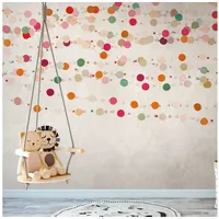 A.S. Création Livingwalls Fototapete Punkte Kinderzimmer Beige Orange Rosa