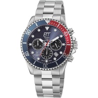 Ett Eco Tech Time EGS-11608-35M Funk-Solar Herren-Chronograph Watersports Blau/Rot