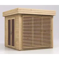 Alpholz Gartenhaus Lawenda 28 Flachdach 270x270cm natur (M3.1.00012.0)