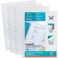 Oxford Prospekthüllen manageMe! A4 PP vario-zipp-Prinzip transparent VE=10 Stück,