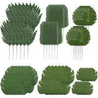 Relaxdays Tropische Blätter 72er Set, künstliche Monstera-, Farn- &