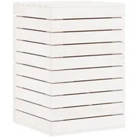 VidaXL Wäschetruhe Weiß 44x44x66 cm Massivholz Kiefer