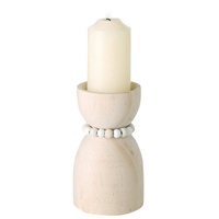 Boltze Kerzenleuchter KIANOS, Beige - Kiefernholz - H 14