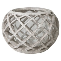 Light & Living Windlicht KEKE, Grau - Kunststoff -